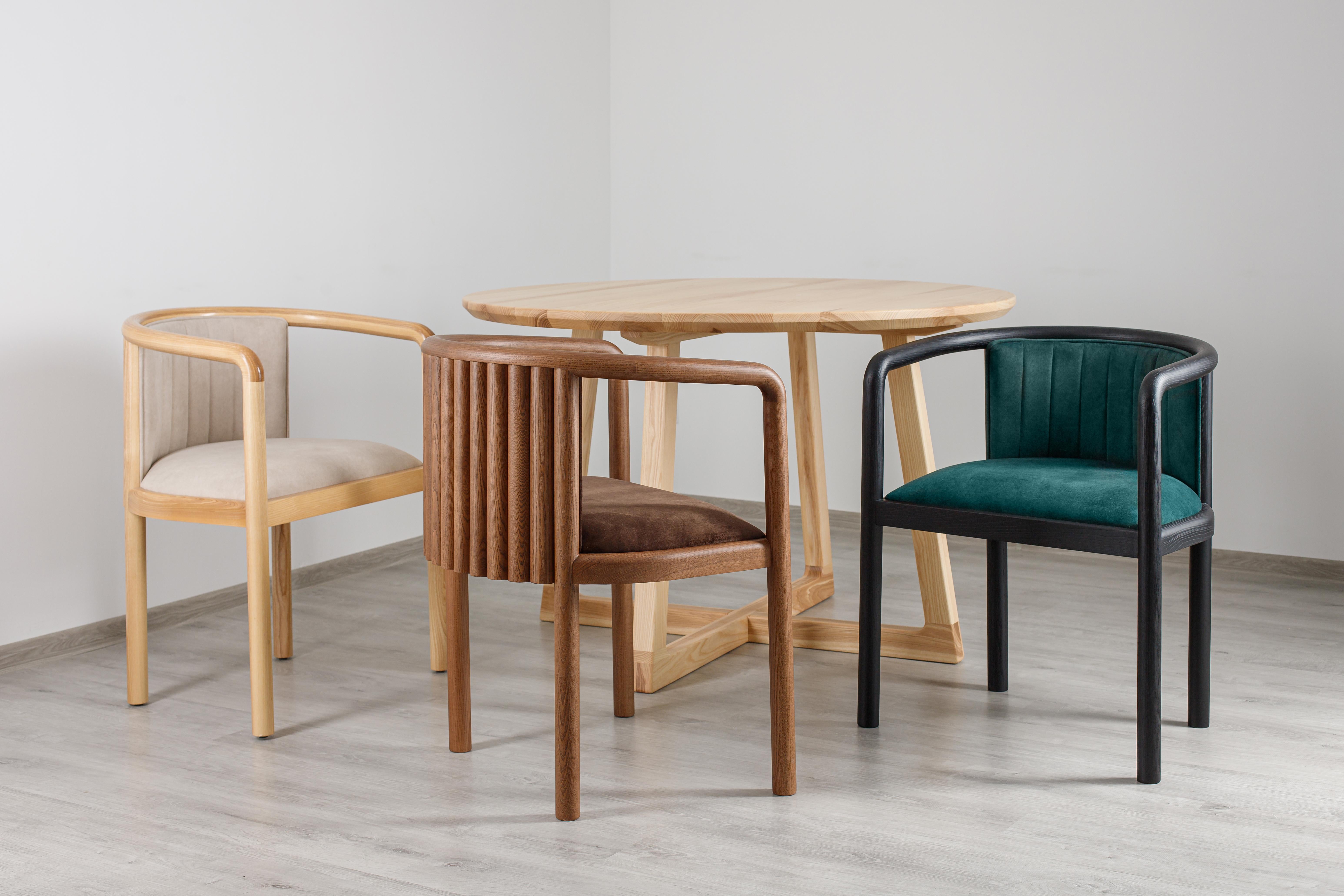 Brown Modern Alton Solid Wood Dining Chair For Sale 7