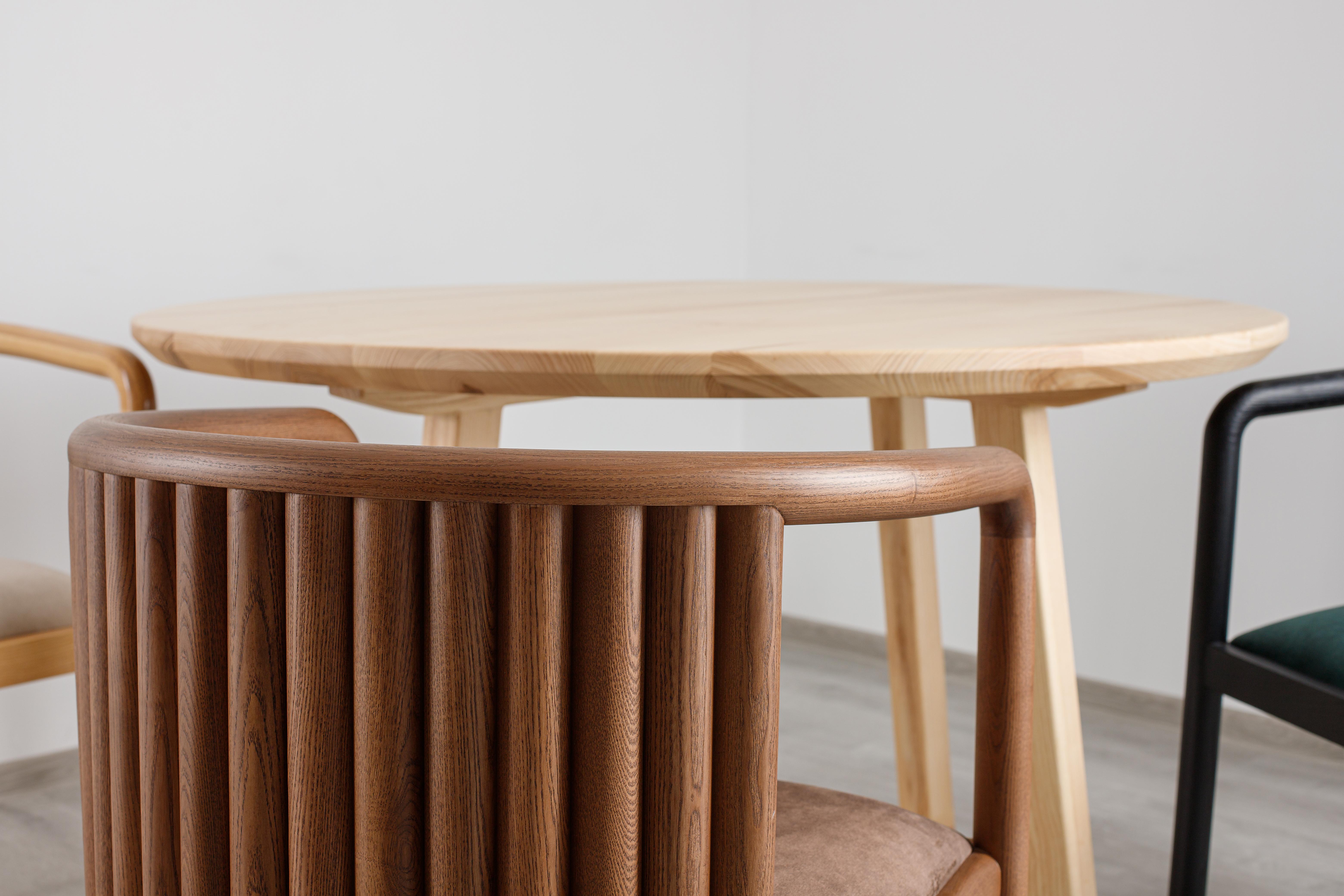 Brown Modern Alton Solid Wood Dining Chair For Sale 8