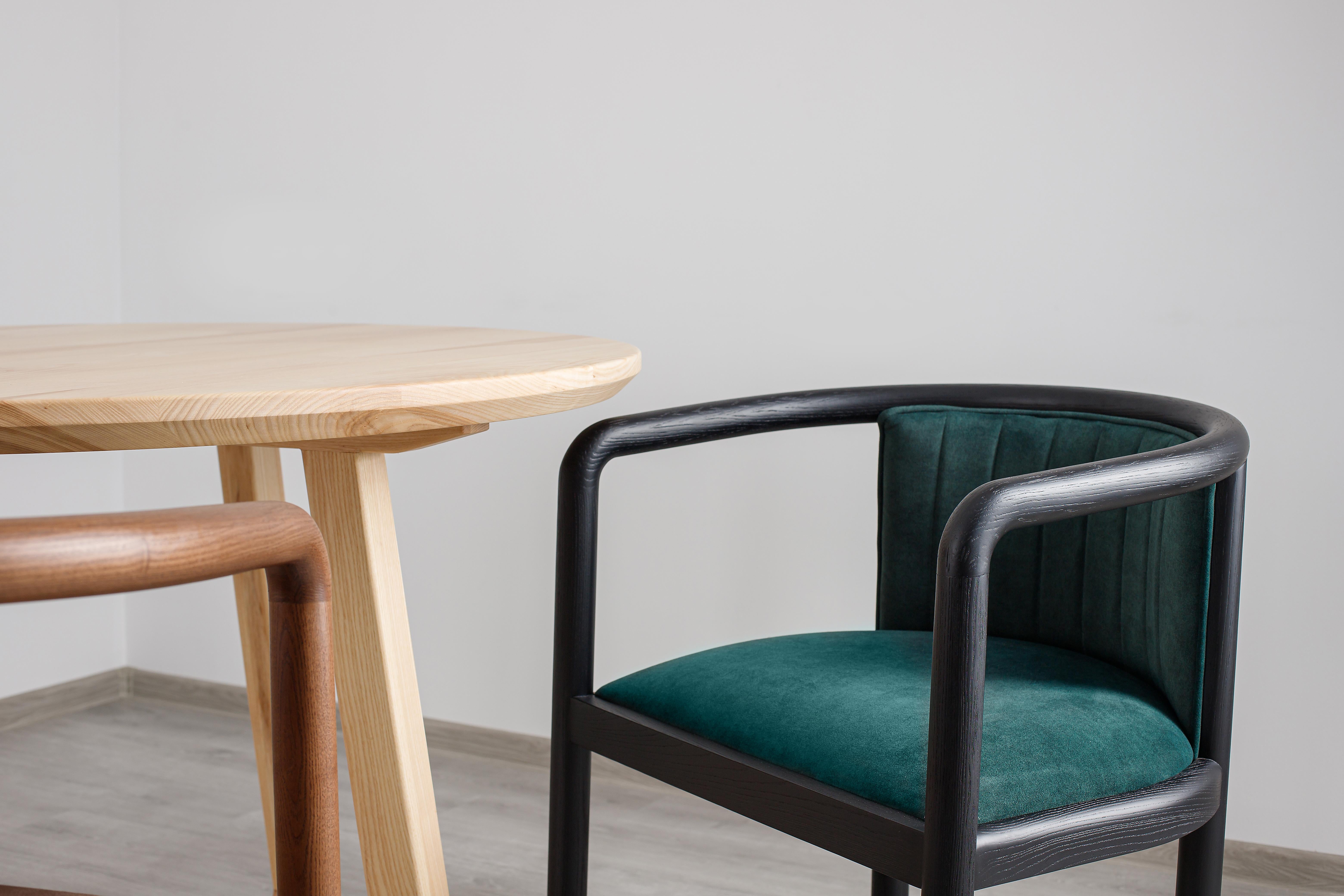 Brown Modern Alton Solid Wood Dining Chair For Sale 9