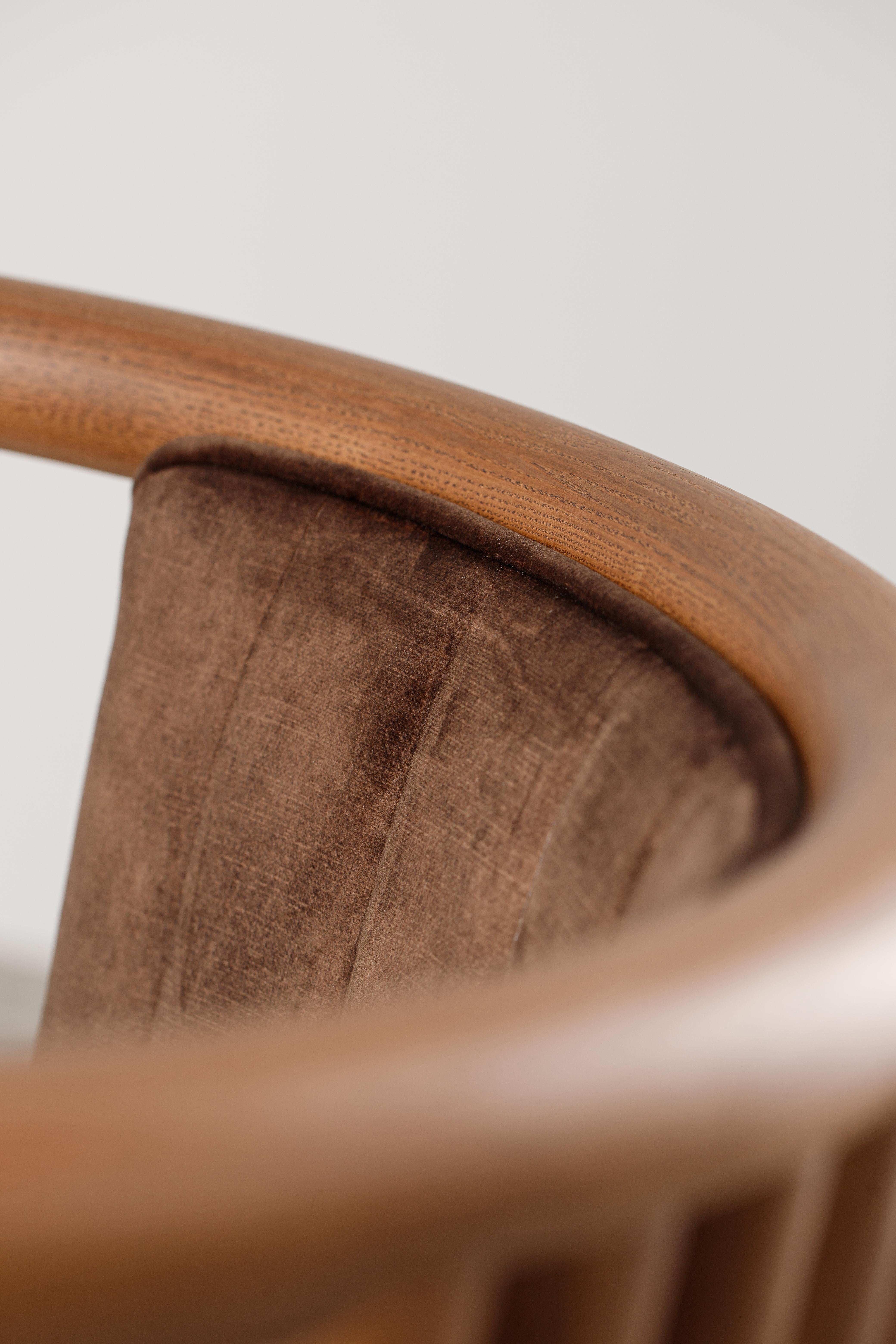 Brown Modern Alton Solid Wood Dining Chair For Sale 1