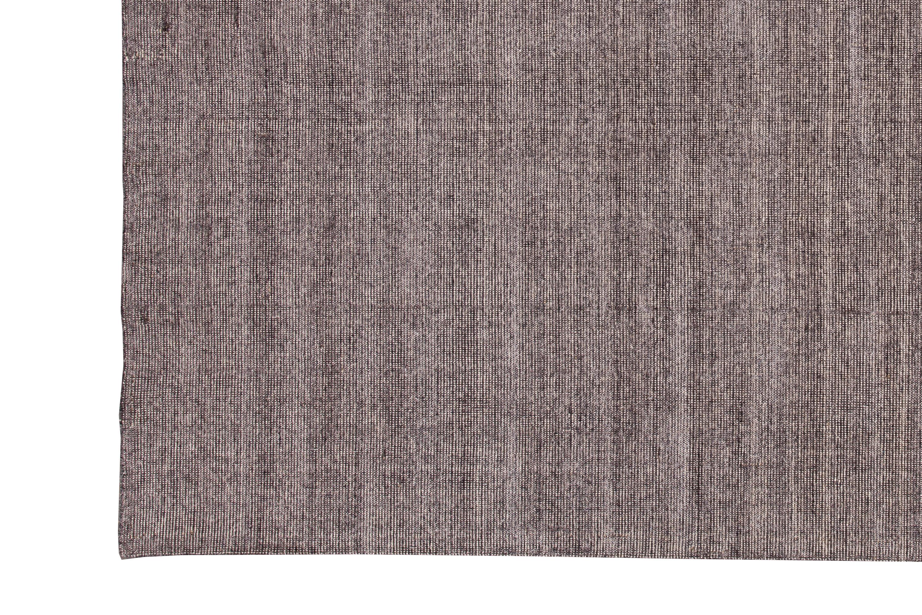 Beautiful modern handmade Indian bamboo and silk boho rug with a beige and gray field. This boho collection rug has a gray border all-over on a solid design.

This rug measures 9' x 12'.

Custom colors and sizes are available upon request.
  
