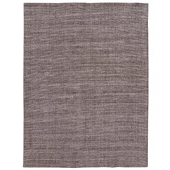 Groove Collection Modern Bamboo Silk & Wool Rug in Beige and Gray By Apadana