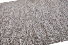 Brown  Modern Felted Textuted Wool Rug By Apadana