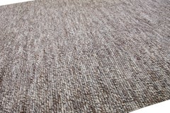 Brown Hand-Woven Wool Rug by Apadana, Geometric Design, 12' x 15'