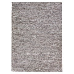 Braun  Moderner gefilzter Teppich aus texturierter Wolle von Apadana
