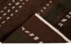 Brown Modern Tibetan Lama Wool Rug