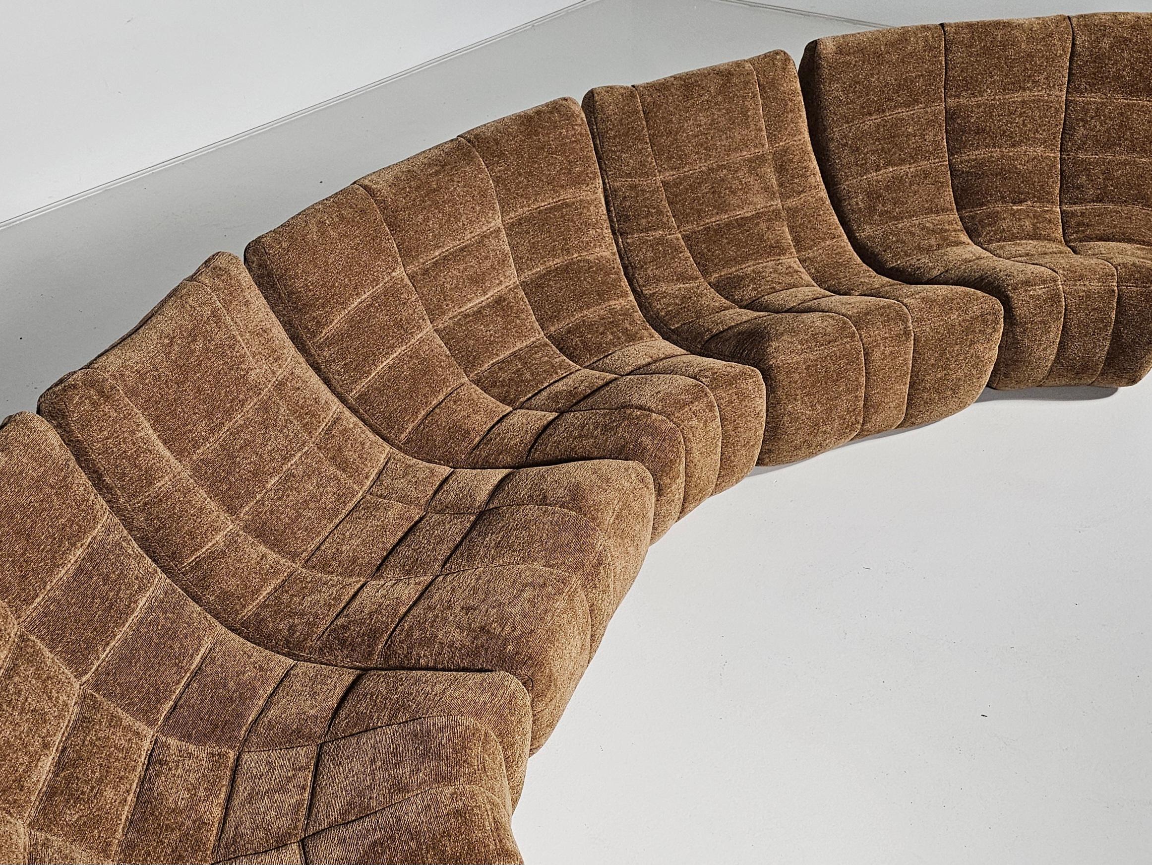 Brown Modular 'Gilda' sofa by Michel Ducaroy for Ligne Roset, France For Sale 4