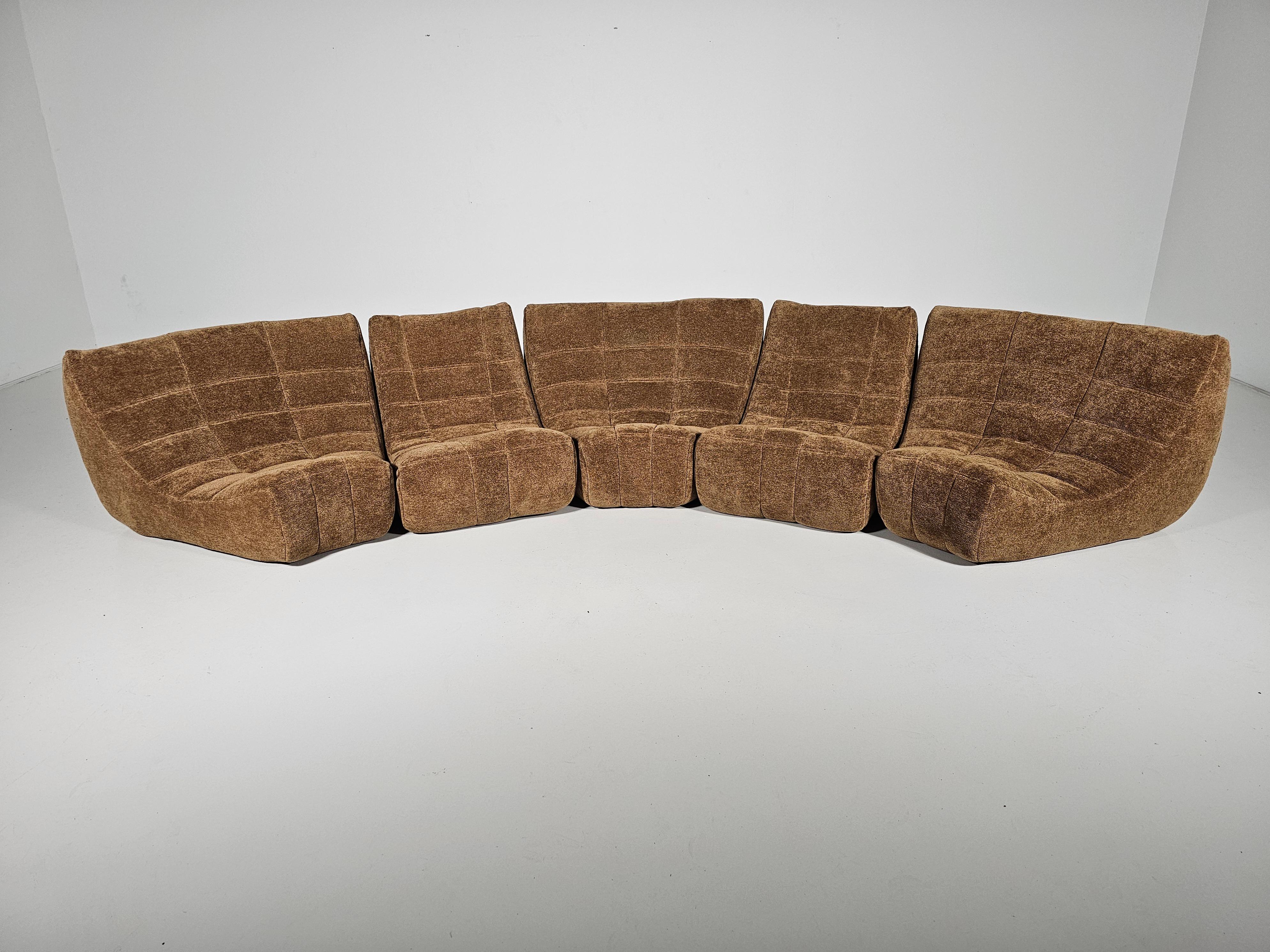 Braunes modulares Sofa 'Gilda' von Michel Ducaroy für Ligne Roset, Frankreich (Französisch) im Angebot