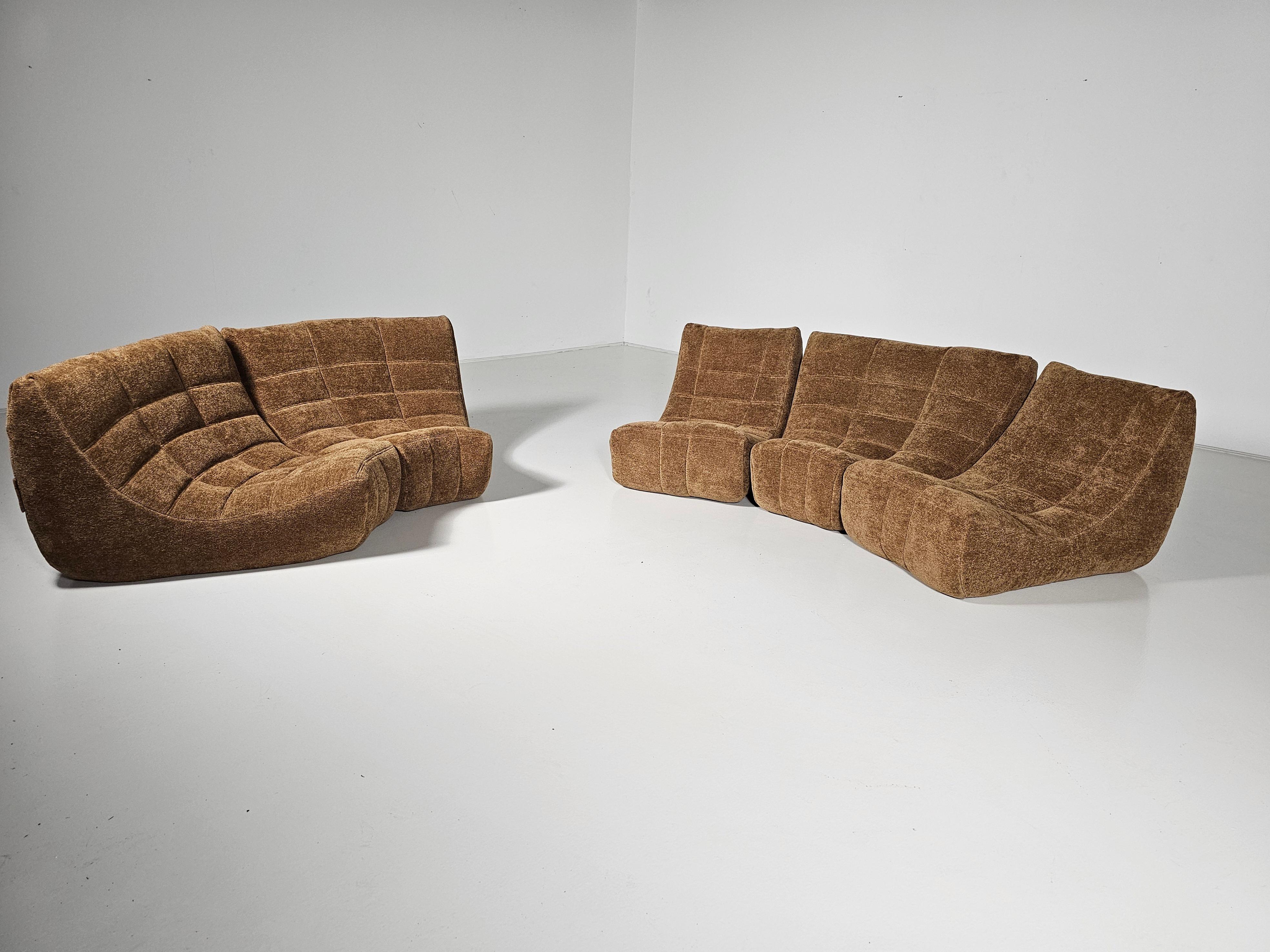 Braunes modulares Sofa 'Gilda' von Michel Ducaroy für Ligne Roset, Frankreich im Angebot 1