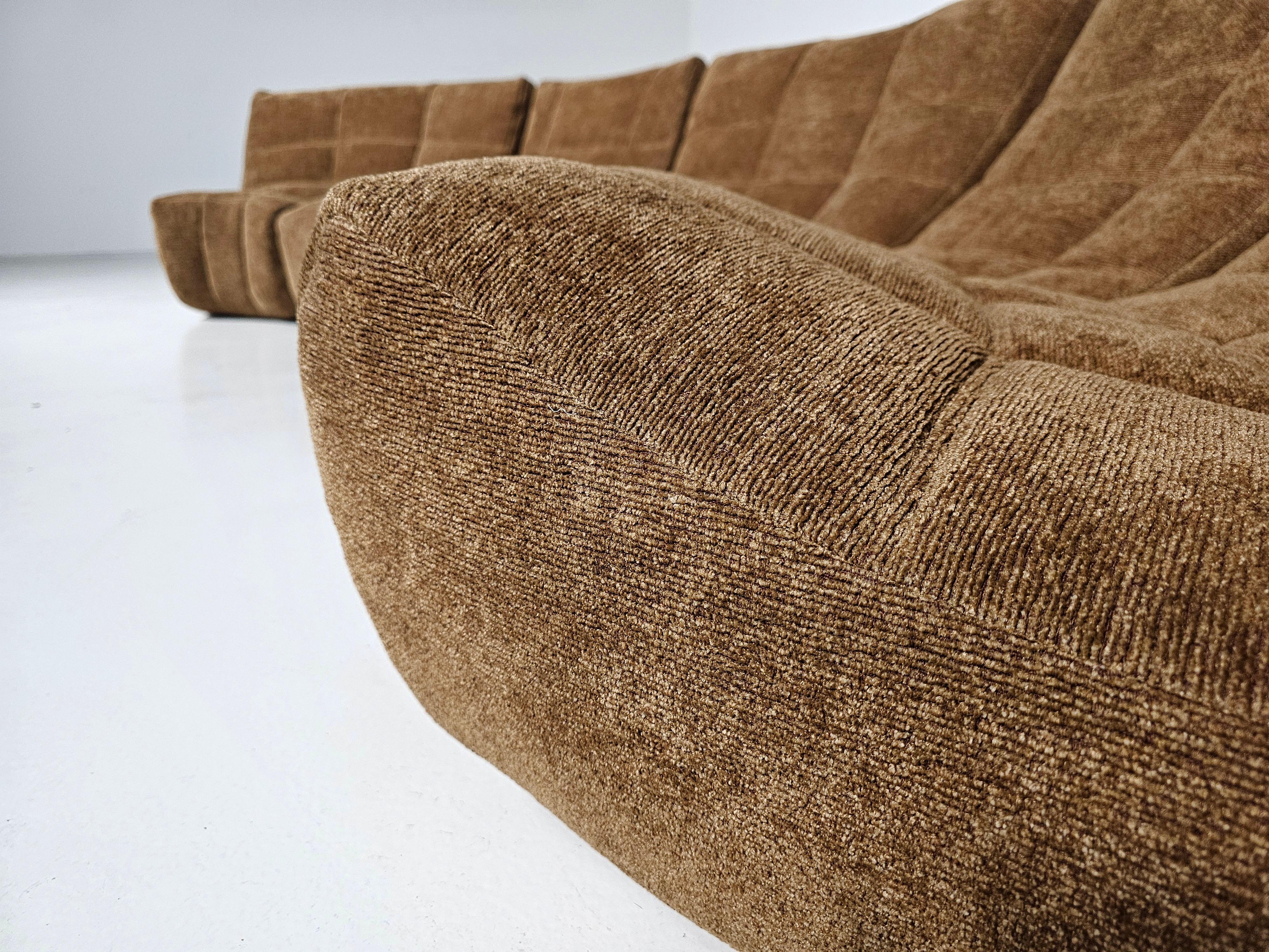 Brown Modular 'Gilda' sofa by Michel Ducaroy for Ligne Roset, France For Sale 2