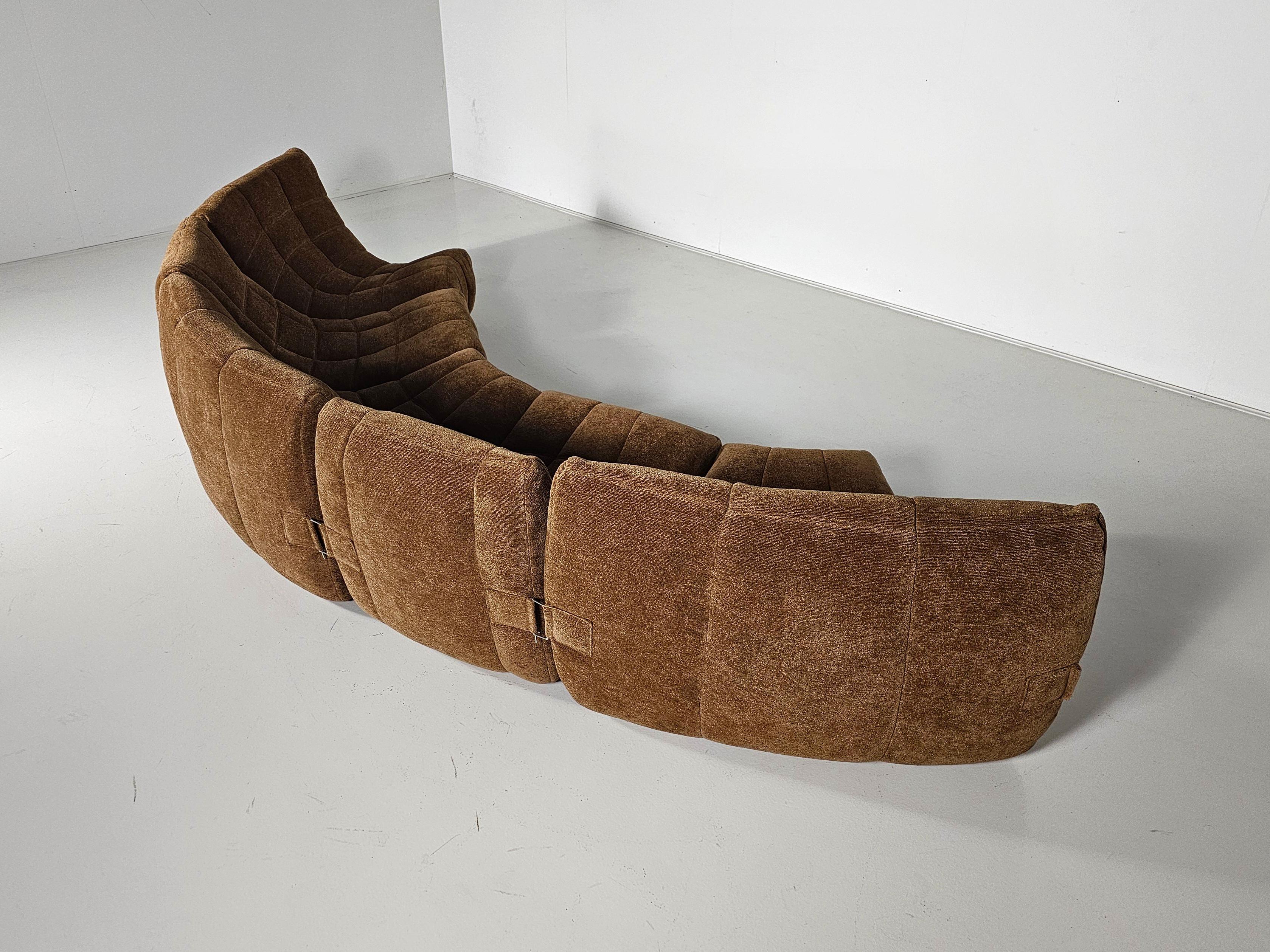 Brown Modular 'Gilda' sofa by Michel Ducaroy for Ligne Roset, France For Sale 2
