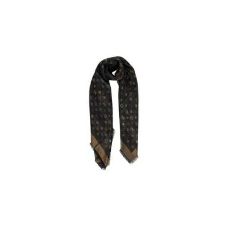 Louis Vuitton x Fornasetti Brown Monogram Headband Silk Scarf 