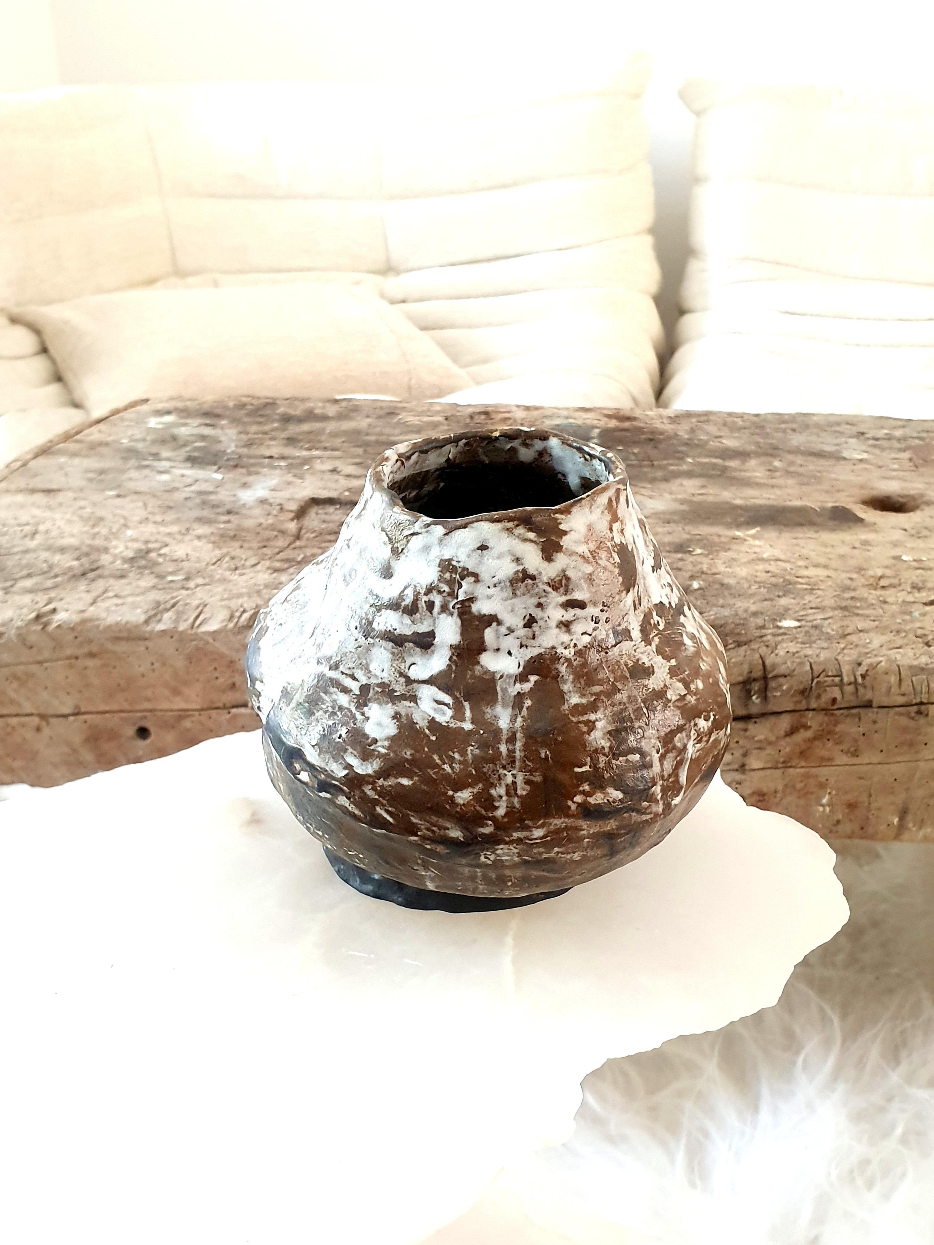 Ceramic Brown Morandi Vase by Adèle Clèves