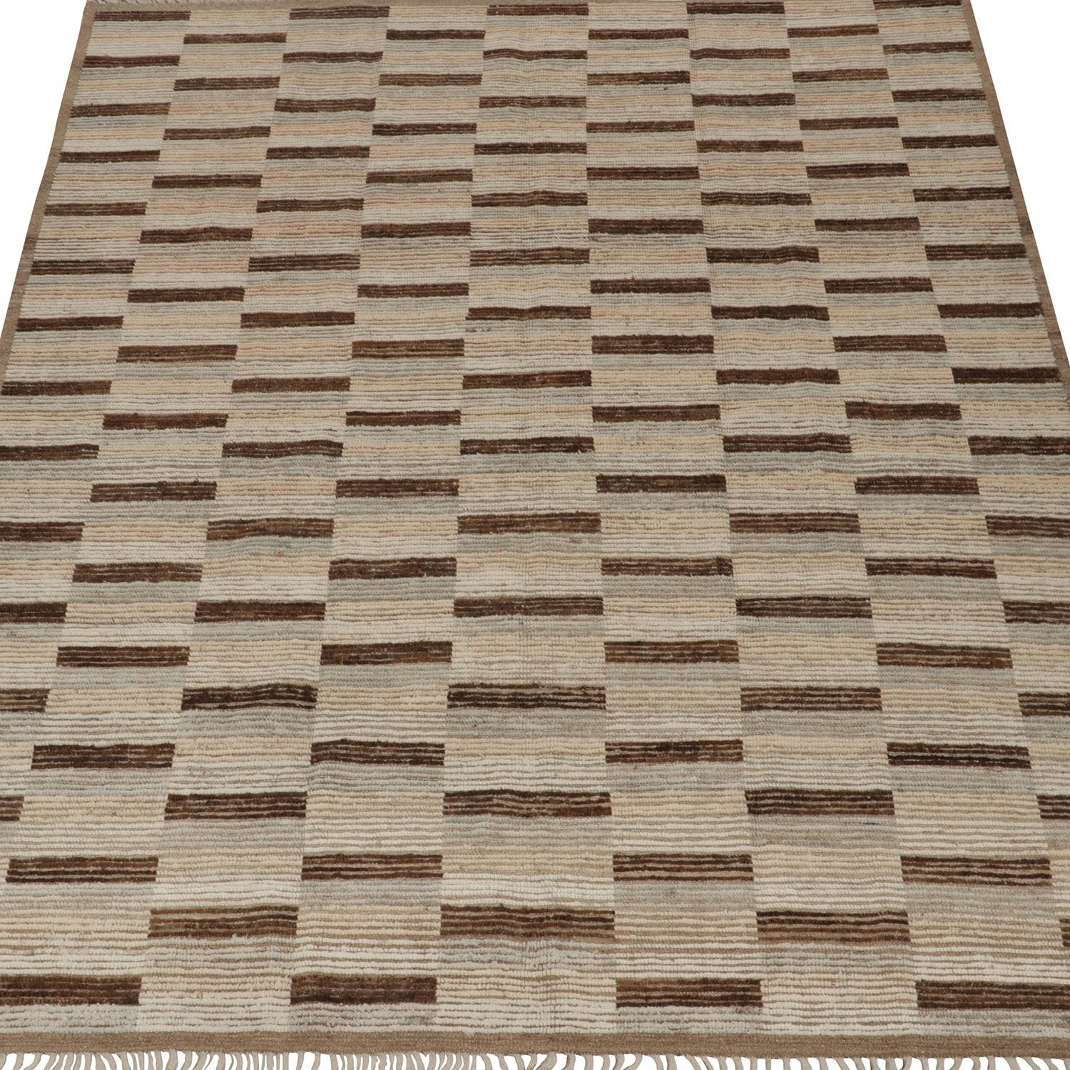 Mid-Century Modern abc carpet Brown Moroccan Wool Rug - 8'2