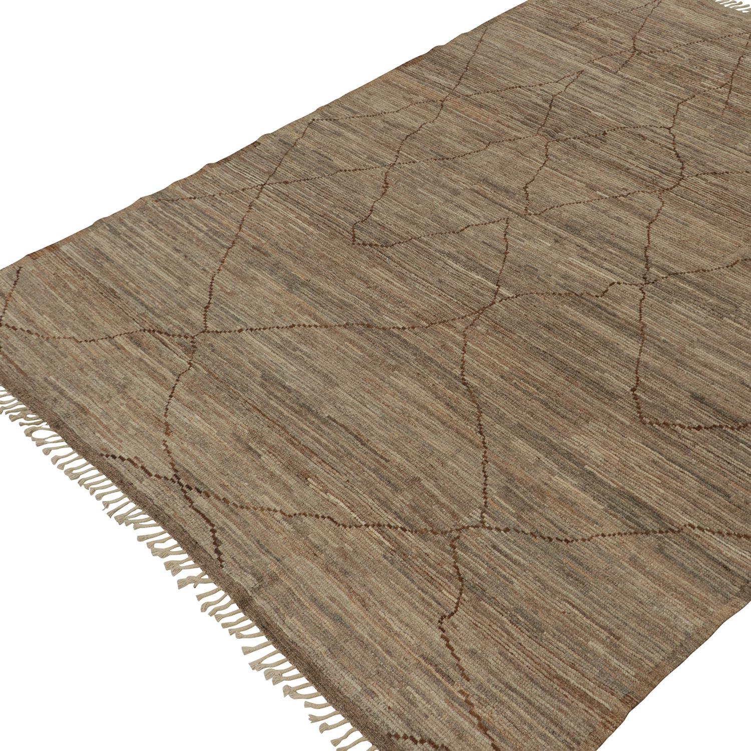 Mid-Century moderno abc carpet Tappeto in lana marocchina marrone - 8'3