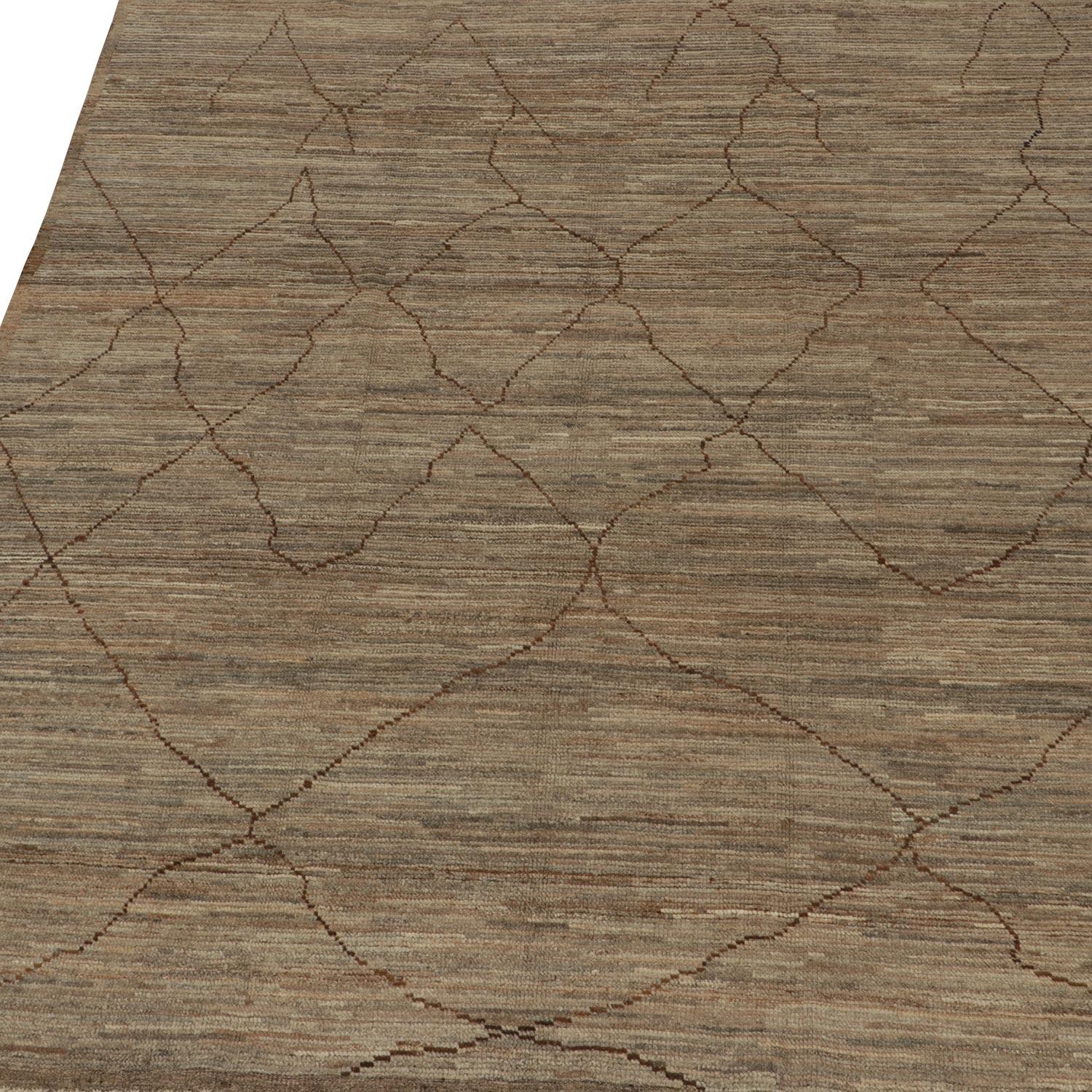 Annodato a mano abc carpet Tappeto in lana marocchina marrone - 8'3