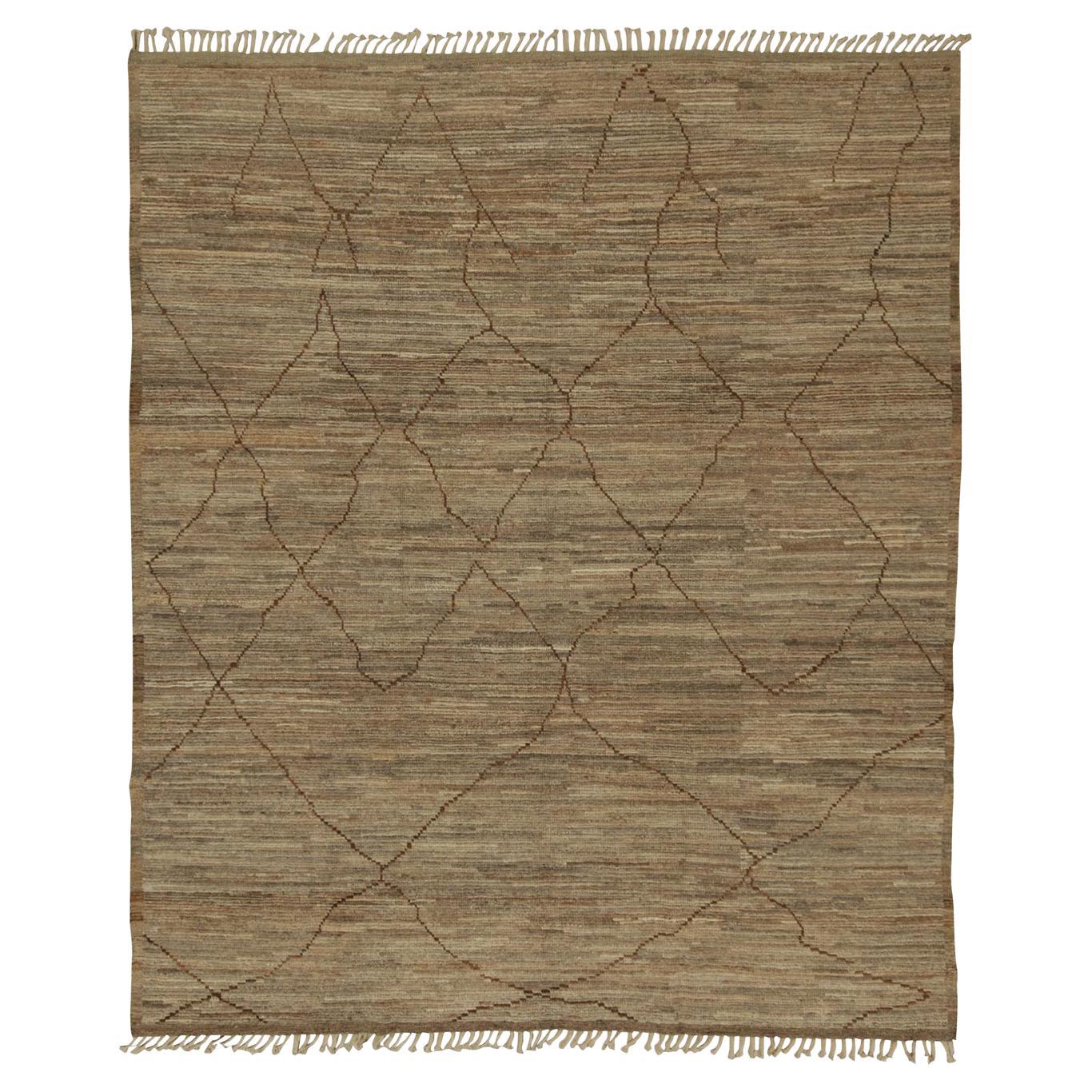 abc carpet Brown Moroccan Wool Rug - 8'3" x 9'8" For Sale