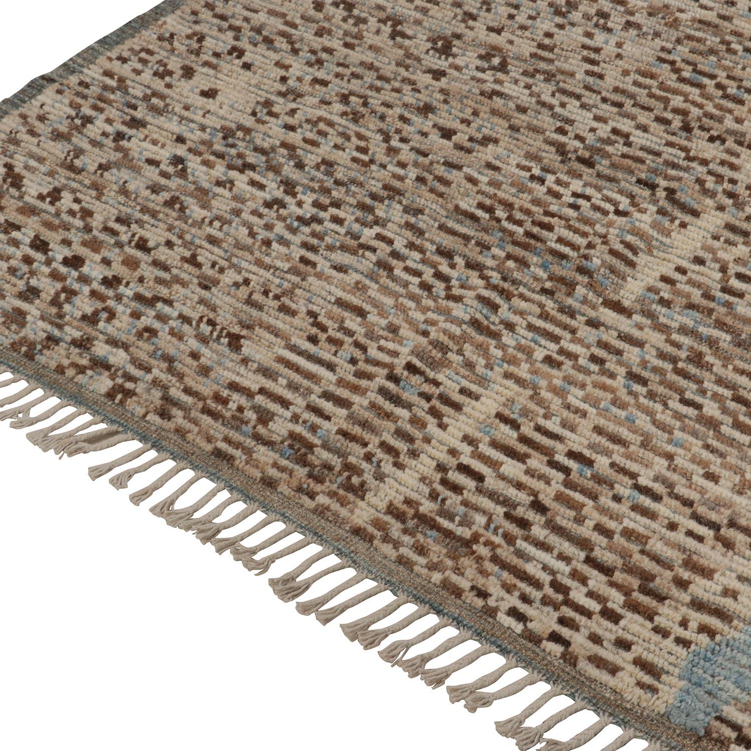 Hand-Knotted abc carpet Brown Moroccan Wool Rug - 9'8