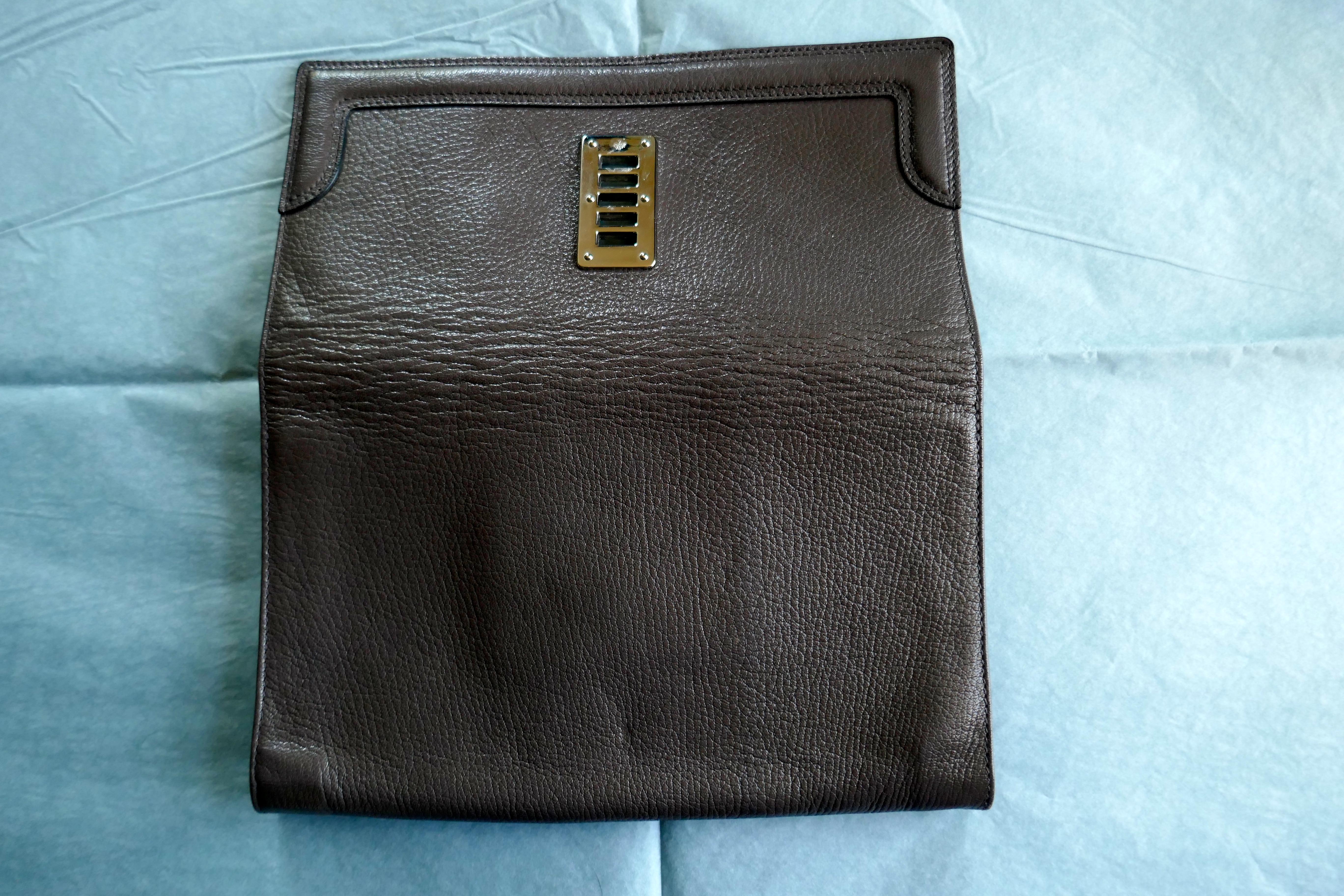 mulberry brown clutch bag
