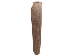 Brown & Multicolor Celine Wool & Cashmere Plaid Trousers