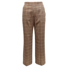 Brown & Multicolor Celine Wool & Cashmere Plaid Trousers