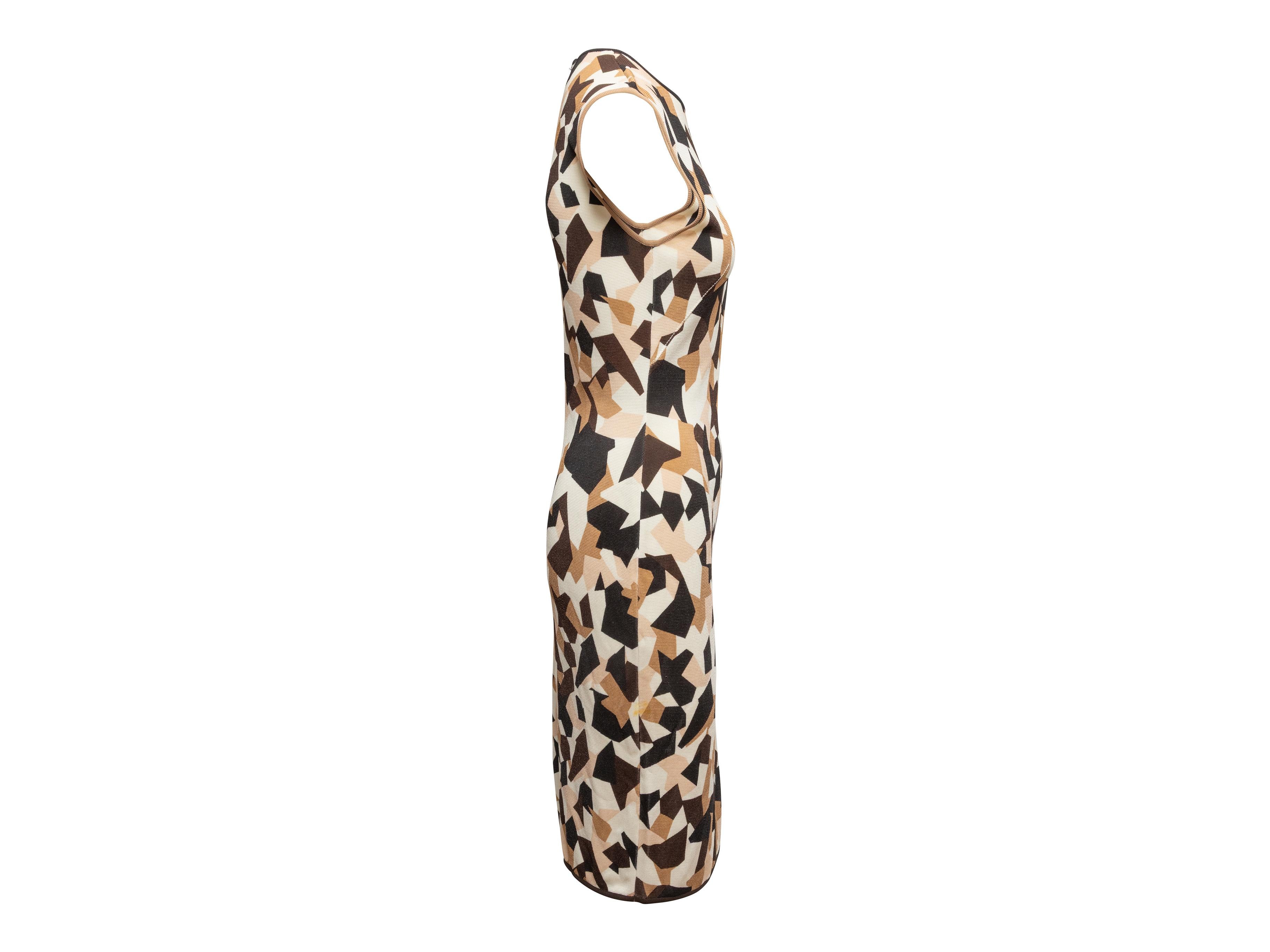 Vestido sin mangas con estampado geométrico marrón y multicolor Givenchy Talla US M Beige en venta