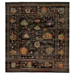 Brown Multicolor Handwoven Old Wool Turkish Oushak Rug 12'3" x 13'3"