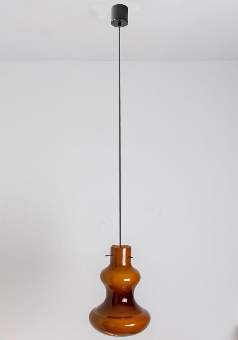 Modern Brown Murano Glass Pendant Light by Massimo Vignelli for Vistosi, 1960 For Sale