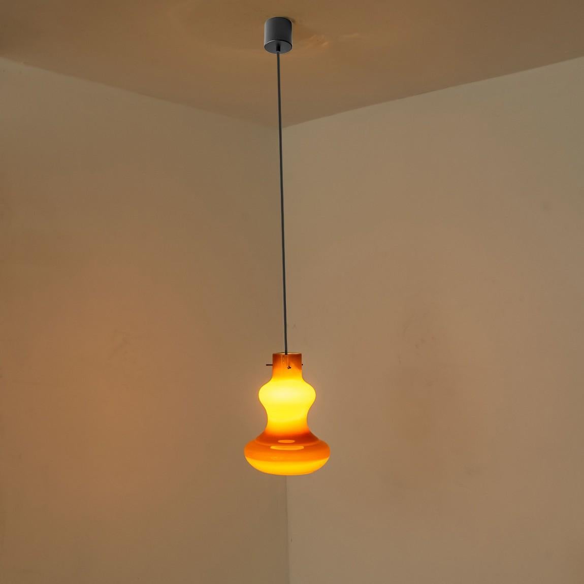 Brown Murano Glass Pendant Light by Massimo Vignelli for Vistosi, 1960 For Sale 1