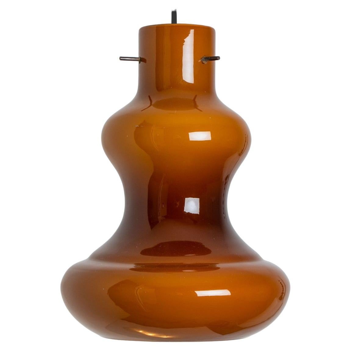 Brown Murano Glass Pendant Light by Massimo Vignelli for Vistosi, 1960 For Sale