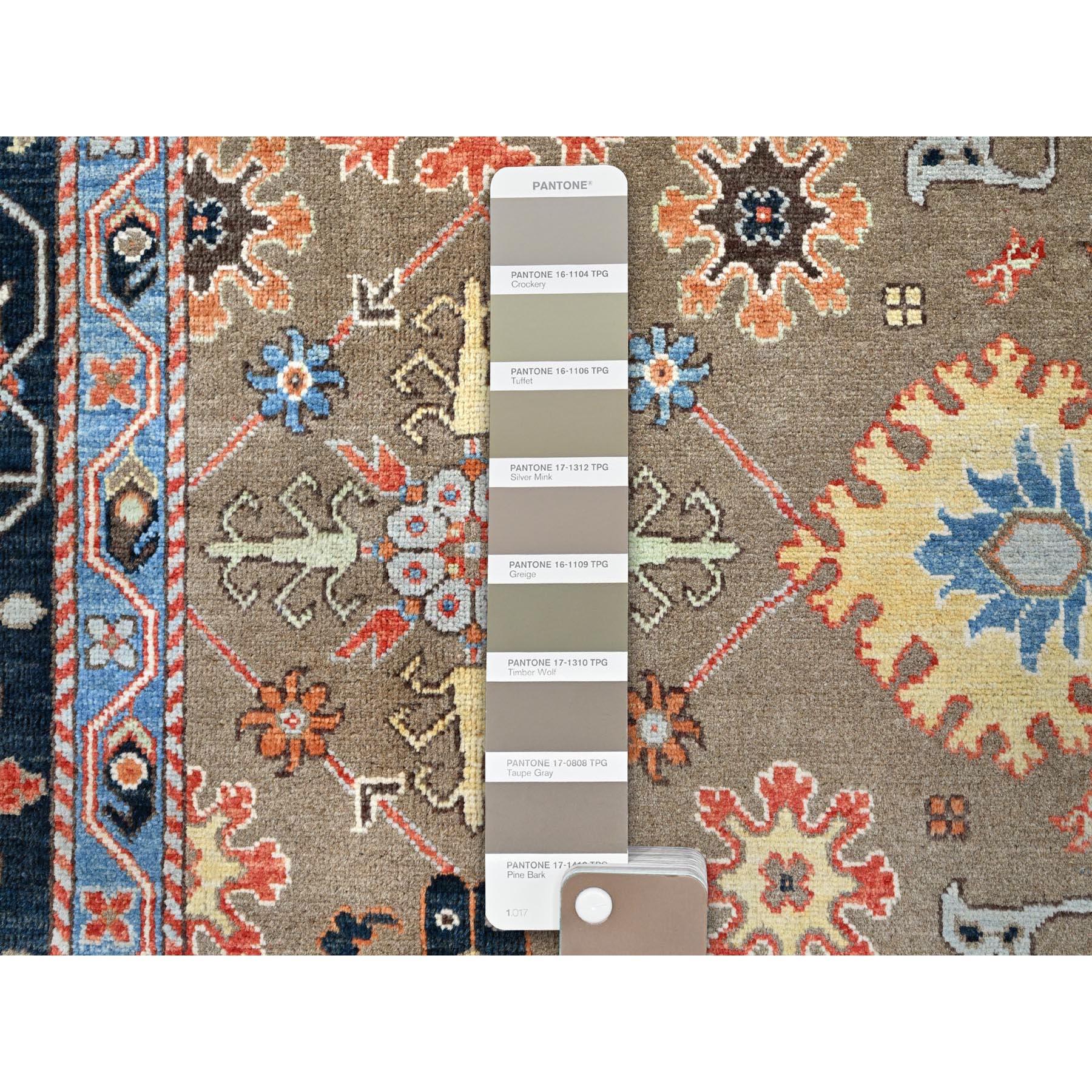 XXIe siècle et contemporain Brown Natural Wool Hand Knotted Serapi Heriz Design Oriental Rug 9'0