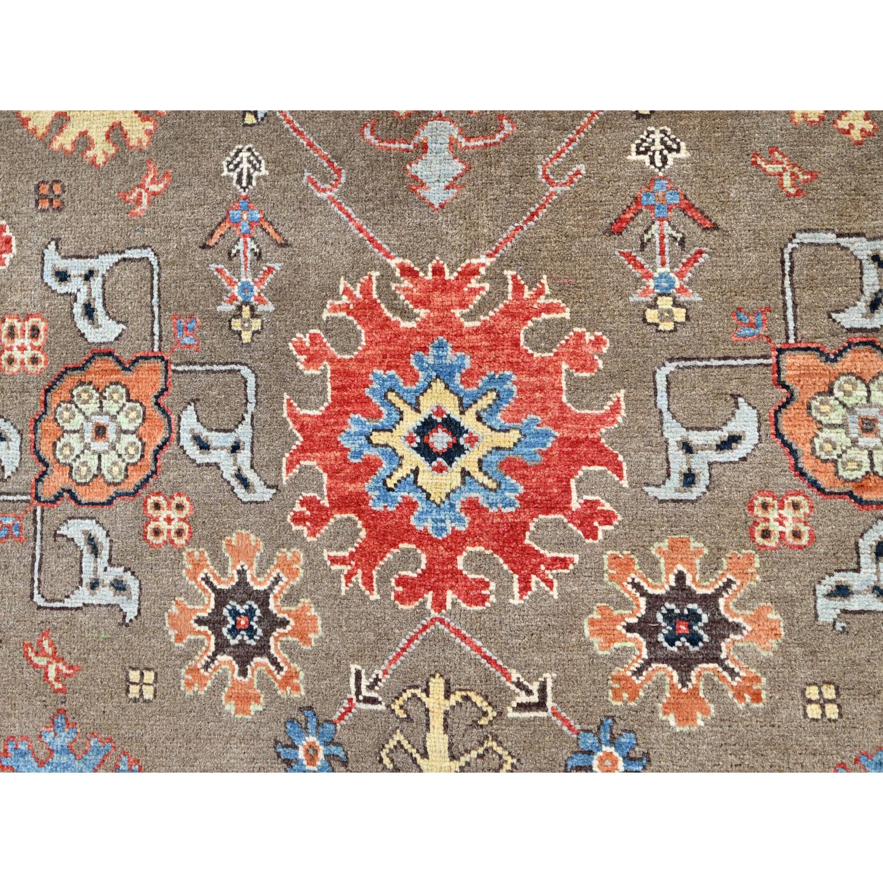 Laine Brown Natural Wool Hand Knotted Serapi Heriz Design Oriental Rug 9'0