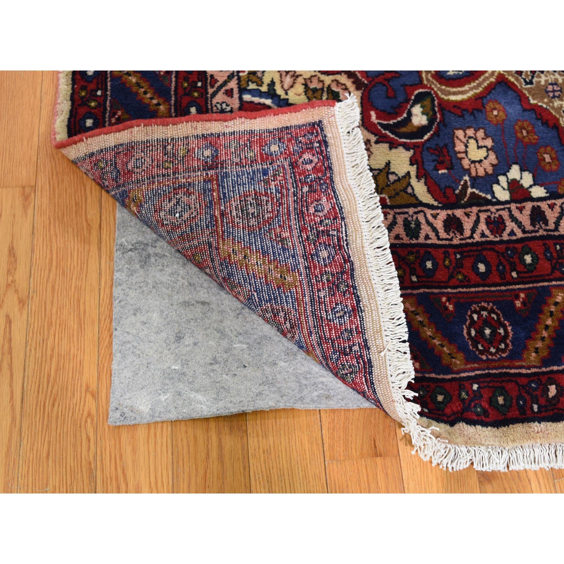 Brown Persian Hamadan Pure Wool Camel Hair Hand Knotted Oriental Rug In Good Condition In Carlstadt, NJ