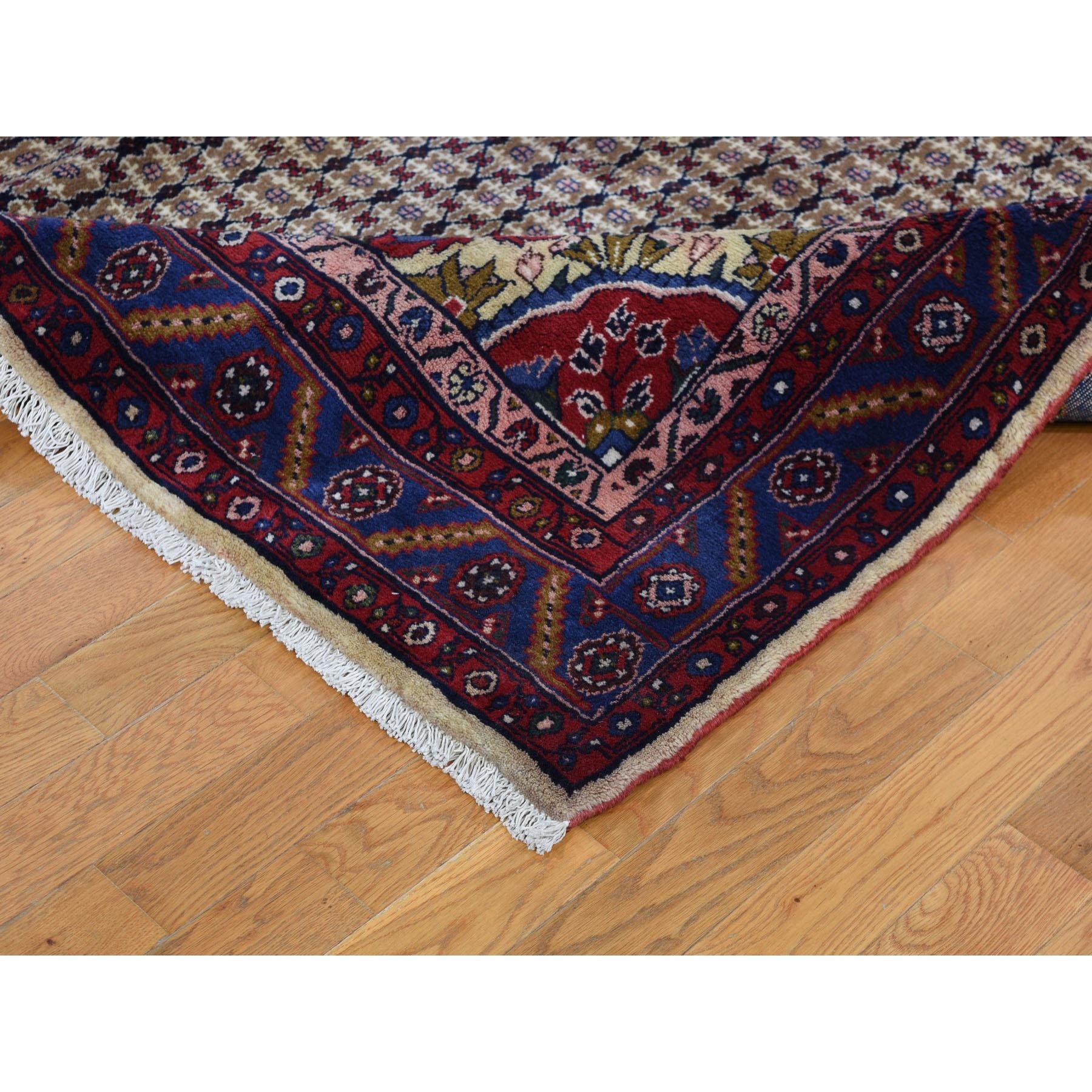 Brown Persian Hamadan Pure Wool Camel Hair Hand Knotted Oriental Rug 1