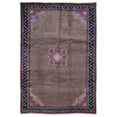 Brown Persian Serab Camel Hair Pure Wool Hand Knotted Oriental Rug
