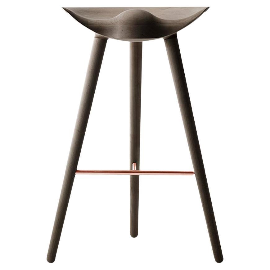 ML 42 Tabouret de bar en chêne Brown et cuivre par By Lassen