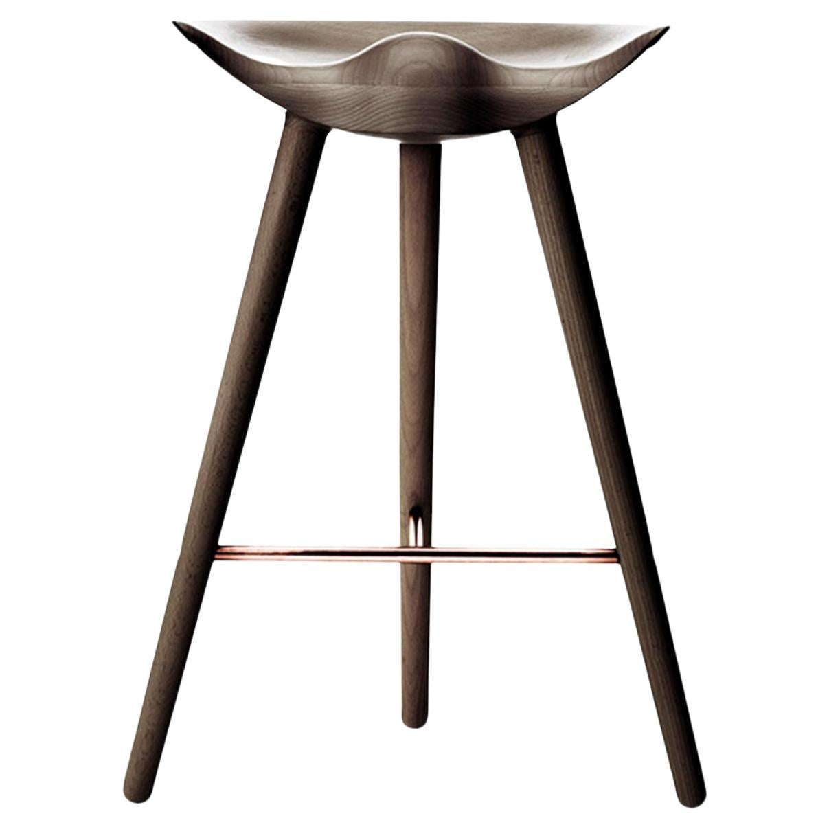 ML 42 Brown Oak and Copper Counter Stool by Lassen