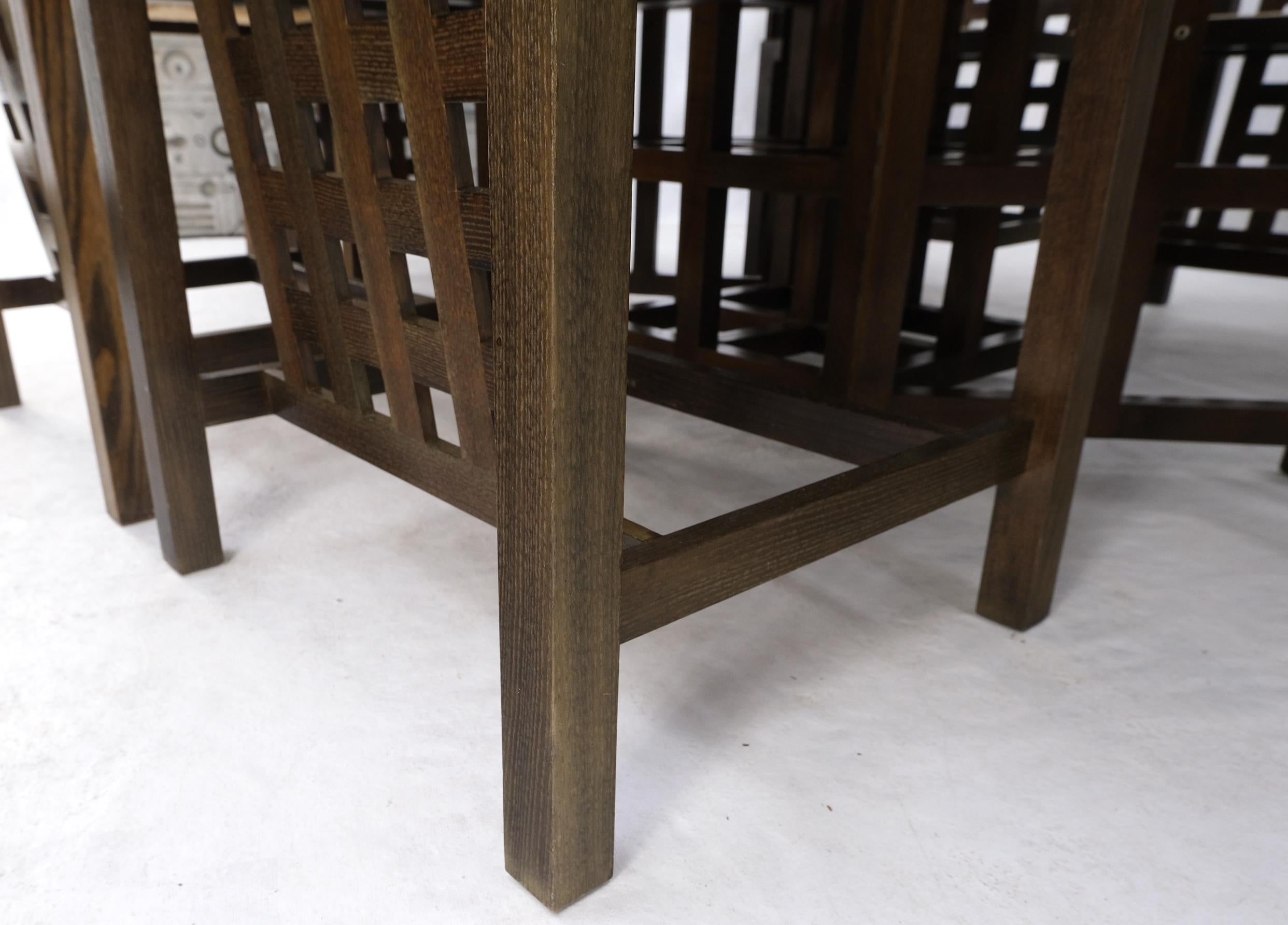 Table de salle à manger Cassina Macintosh en chêne marron à abattants avec 6 chaises en jonc Mint en vente 11