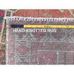 Brown Old Geometric Persian Hamadan Hand Knotted Wool Hand Knotted Clean Rug