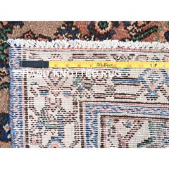 Brown Old Persian Hussainabad Rustcic Wool Abrash Hand Knotted Clean Runner Rug