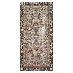 Brown Old Persian Lilahan Rustic Look Hand Knotted Pure Wool Clean Runner Rug (Tapis de course en pure laine)