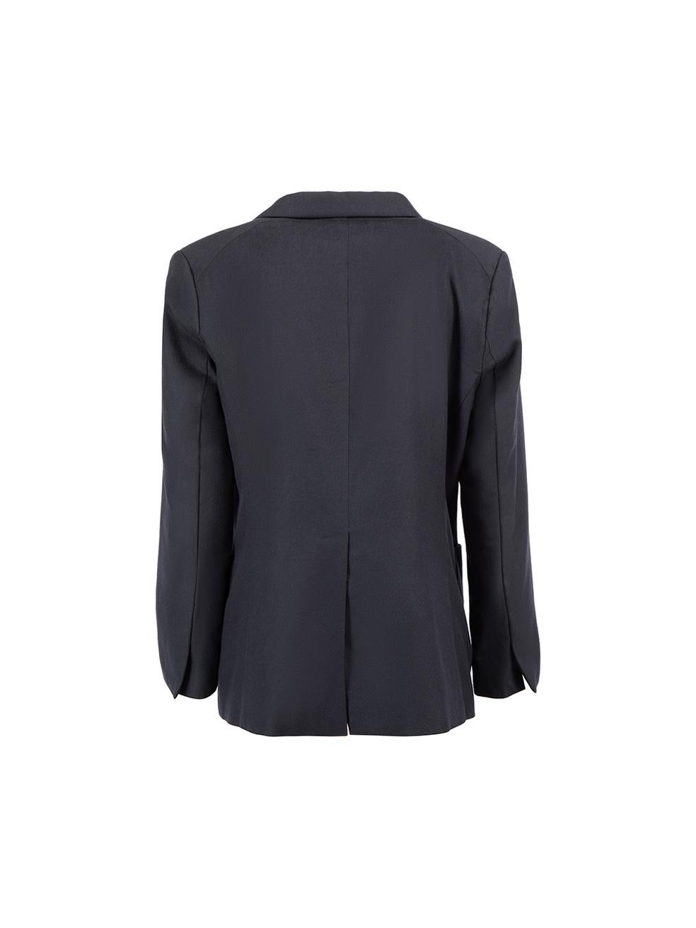 Navy Cashmere Button Up Blazer Size XL In Good Condition In London, GB