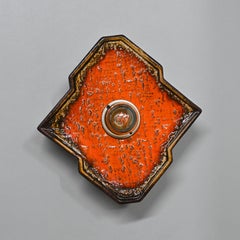 Appliques murales en céramique brun-orange en forme de diamant, Allemagne, 1970