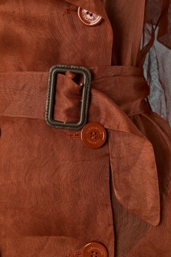 Brown organza double breasted Trench-jacket ALEXANDRE VAUTHIER