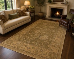 Brown Oriental Rug, Ziegler Style Living Room Rugs Hand Made Rugs for Sale