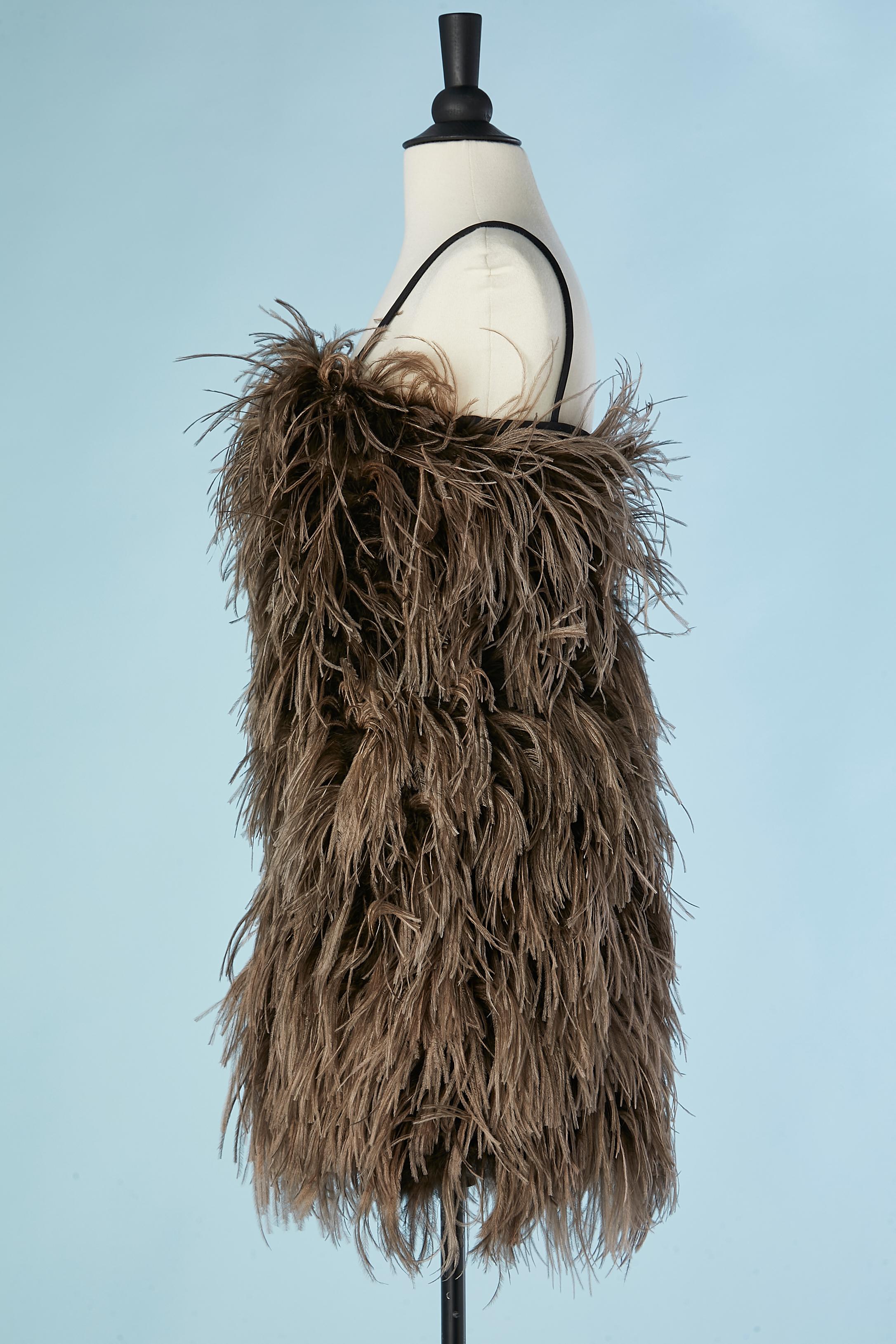 ostrich feather mini dress
