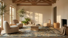 Brown Oushak Wool Hand Knotted Rug 12 ft x 15 ft, Tribal Floral Heritage