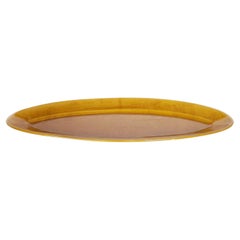 Brown Oval Ceramic Dish, France, 1970s