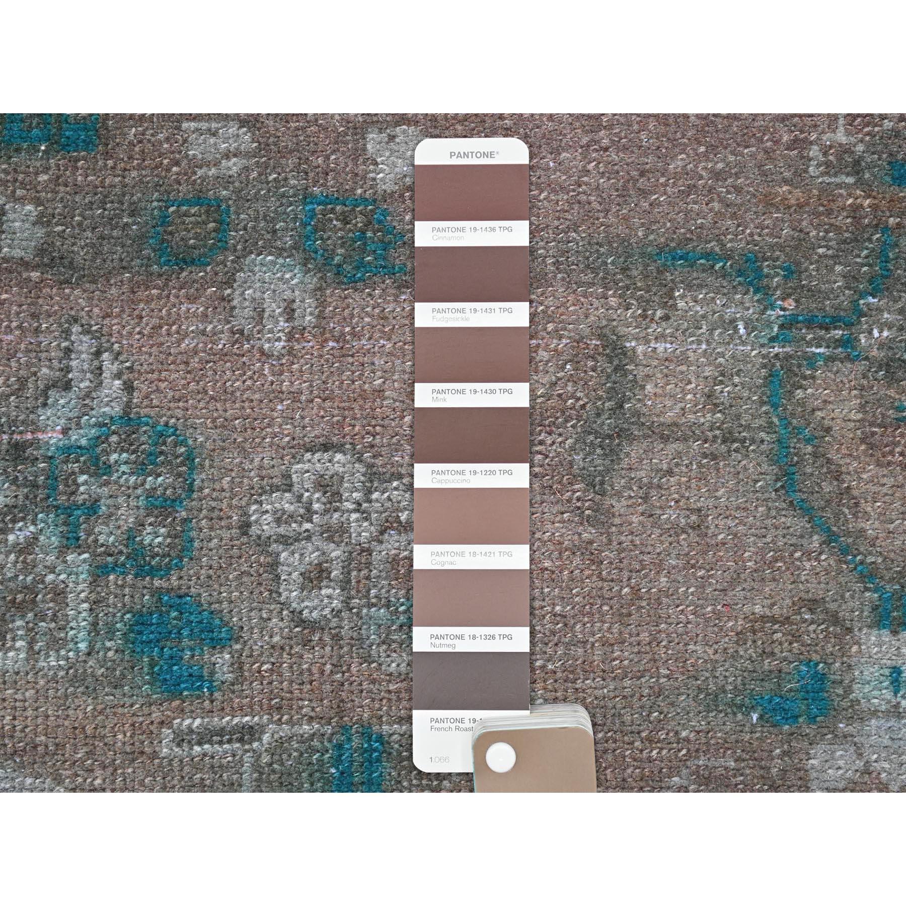 Perse Tapis persan Bibikabad vintage marron surteint en pure laine pure nouée à la main en vente
