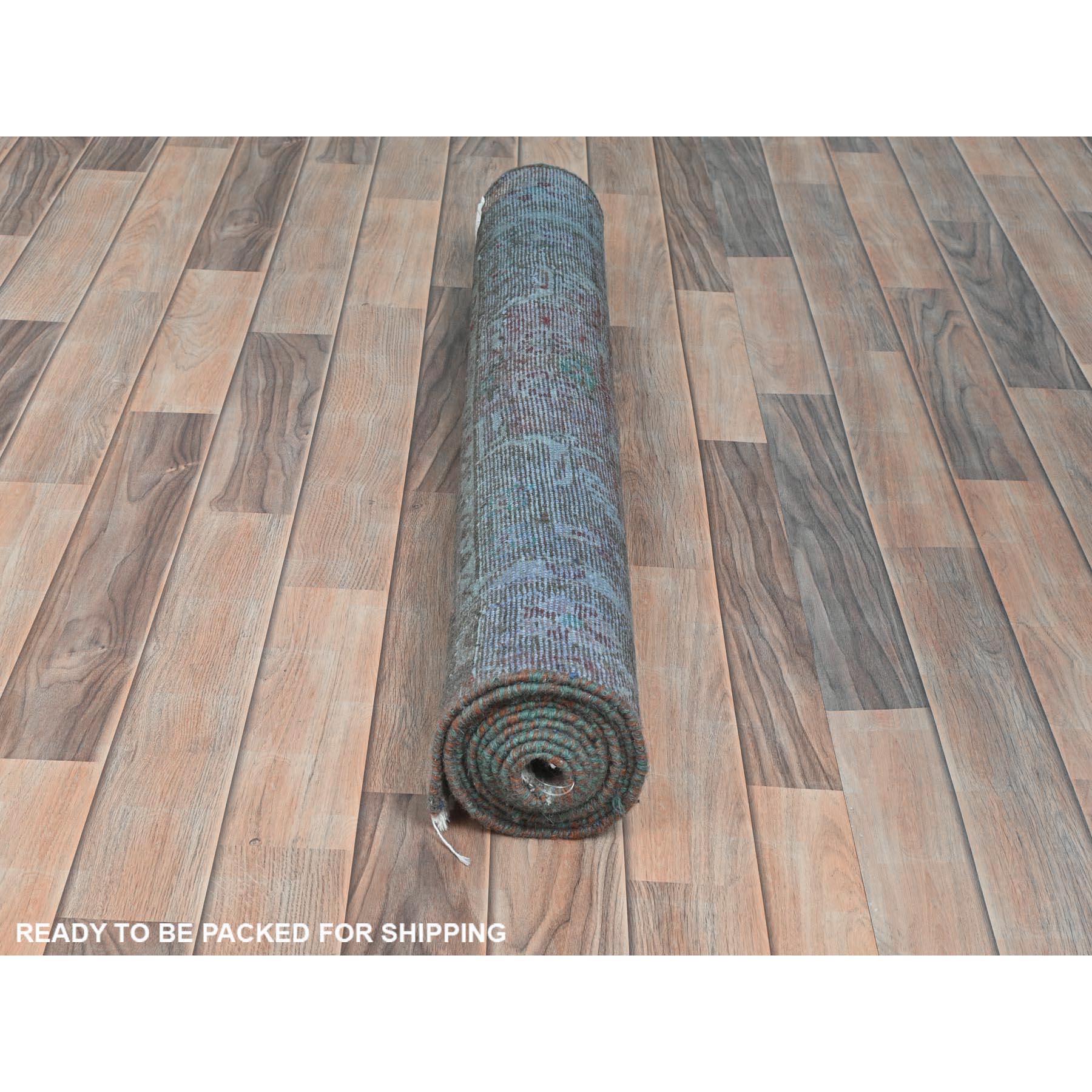 Noué à la main Tapis persan Bibikabad vintage marron surteint en pure laine pure nouée à la main en vente